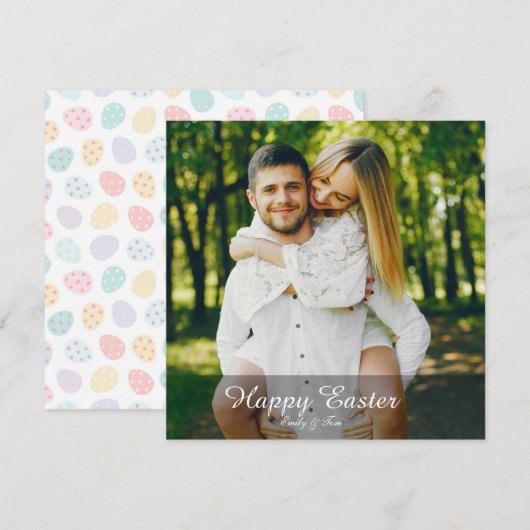 Elegant Personalized Photo Happy Easter Feiertagskarte (Vorne/Hinten)