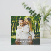 Elegant Personalized Photo Happy Easter Feiertagskarte (Stehend Vorderseite)