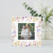 Elegant Personalized Photo Happy Easter Feiertagskarte (Stehend Vorderseite)