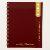 Elegant Personalized Professional Script Maroon Planer (Vorderseite)