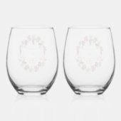 Elegant Personalized Stemless Wine Glass Set of 2 Weinglas Ohne Stiel (Rückseite)