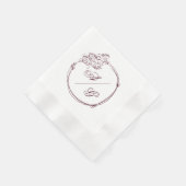 Elegant Personalized Wedding Napkin Serviette (Ecke)