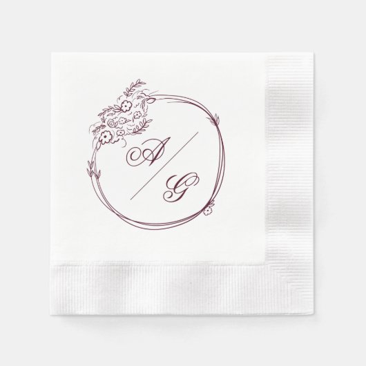 Elegant Personalized Wedding Napkin Serviette (Vorderseite)