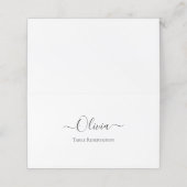 Elegant Personalized Wedding Place Card –  Simple  Terminkarte (Außenseite Aufgefaltet)