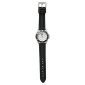 Elegant Personalized White & Black Monogram custom Armbanduhr (Flach)