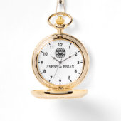 Elegant Personalized White & Black Monogram custom Armbanduhr (Vorderseite)