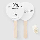 Elegant Personalized White wedding  Fächer (Vorne und Hinten)