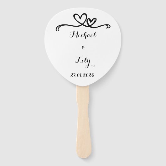 Elegant Personalized White wedding  Fächer (Vorderseite)