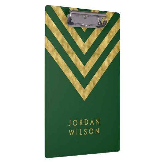 Elegant personifizieren Sie das grüne Zickzack Klemmbrett (Rechts)
