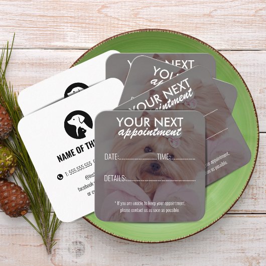 Elegant Pet Care Appointment Card with Logo Terminkarte