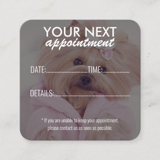 Elegant Pet Care Appointment Card with Logo Terminkarte (Vorderseite)