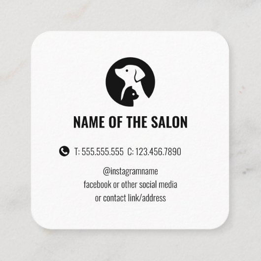 Elegant Pet Care Appointment Card with Logo Terminkarte (Rückseite)
