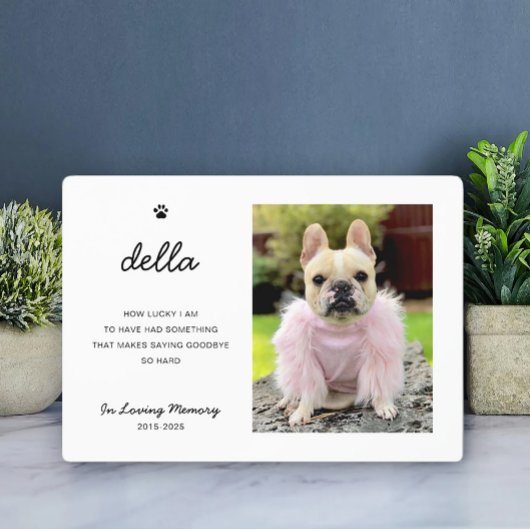 Elegant Pet Memorial | Photo Keepsake Fotoplatte