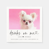 Elegant Pet Photo Dog Wedding | Drinks On Me Serviette (Vorderseite)