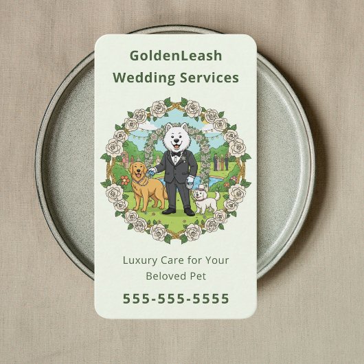 Elegant Pet Wedding Sitter Wedding Dog Handler Visitenkarte
