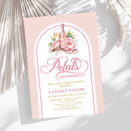Elegant petals and prosecco blush gold bridal card einladung
