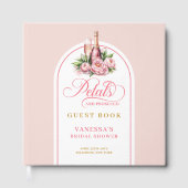 Elegant petals and prosecco blush gold guest book gästebuch (Vorderseite)