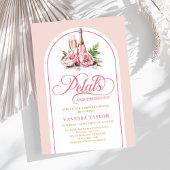 Elegant petals and prosecco blush gold invitation einladung