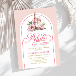 Elegant petals and prosecco invite custom name einladung
