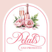 Elegant petals and prosecco watercolor shower card einladung