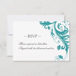 Elegant Petrol Wedding Repair Cards RSVP Karte