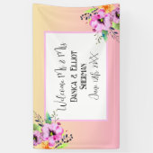 Elegant Petunias Floral Wedding Willkommen Herr un Banner (Vertikal)