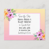 Elegant Petunias florale Hochzeit speichern Sie da Postkarte (Vorderseite)