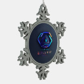 Elegant Pewter Snowflake Ornament (Links)