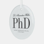 Elegant PhD Doctor of Philosophy Graduation Ornament Aus Glas (Vorderseite links)