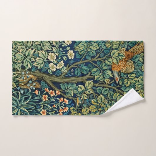 Elegant Pheasant Inspiriert von William Morris Handtuch (Handtuch)