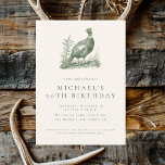 Elegant Pheasant Jagd Grüne Erwachsene Geburtstag Einladung<br><div class="desc">Elegant pheasant Jagd rustikal dunkelgrüne ausgefeilte Country Adult Birthday Party Einladung Vorlage</div>