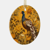 Elegant Pheasant William Morris Inspiriert Keramik Ornament (Rechts)