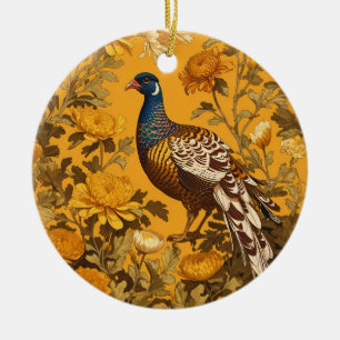 Elegant Pheasant William Morris Inspiriert Keramik Ornament
