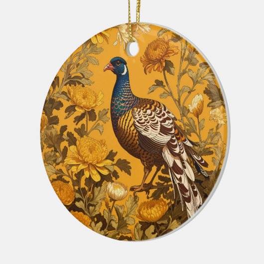 Elegant Pheasant William Morris Inspiriert Keramik Ornament (Links)