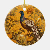 Elegant Pheasant William Morris Inspiriert Keramik Ornament (Hinten)