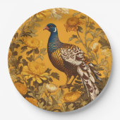 Elegant Pheasant William Morris Inspiriert Pappteller (Vorderseite)