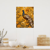 Elegant Pheasant William Morris Inspiriert Poster (Küche)