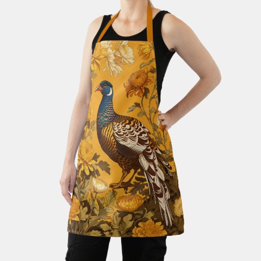 Elegant Pheasant William Morris Inspiriert Schürze (InSitu)