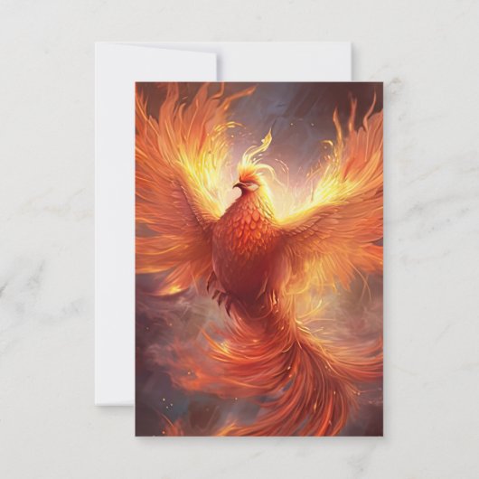 Elegant Phoenix Danke-Card Dankeskarte (Rückseite)