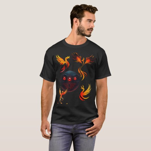 Elegant Phoenix Ink Monogram & mysteriös T-Shirt (Vorne ganz)