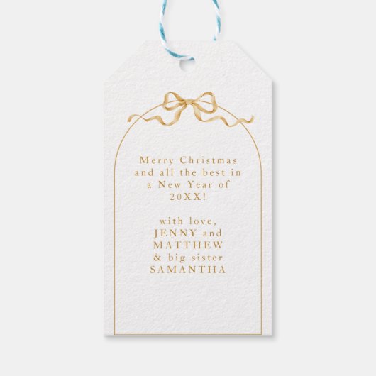 Elegant Photo Arch Chic Christmas Geschenkanhänger (Rückseite)