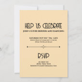 Elegant Photo Art Deco 50th Fab Birthday   Einladung (Rückseite)