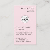 Elegant Photo Blush Pink QR Code Social Makeup Visitenkarte (Rückseite)