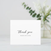 Elegant Photo Budget Wedding Thank You Card (Stehend Vorderseite)
