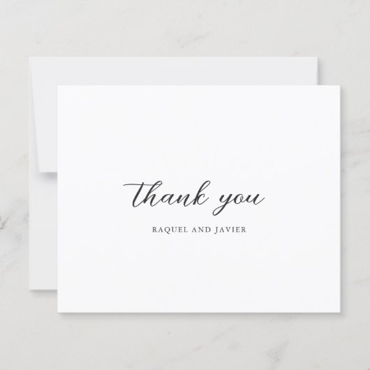 Elegant Photo Budget Wedding Thank You Card (Vorderseite)