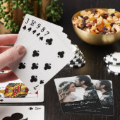 Elegant Photo Calligraphy Wedding Black & White  Spielkarten (In Situ)