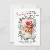 Elegant Photo Christmas Baby Birth Announcement Dankeskarte (Vorderseite)