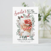 Elegant Photo Christmas Baby Birth Announcement Dankeskarte (Stehend Vorderseite)