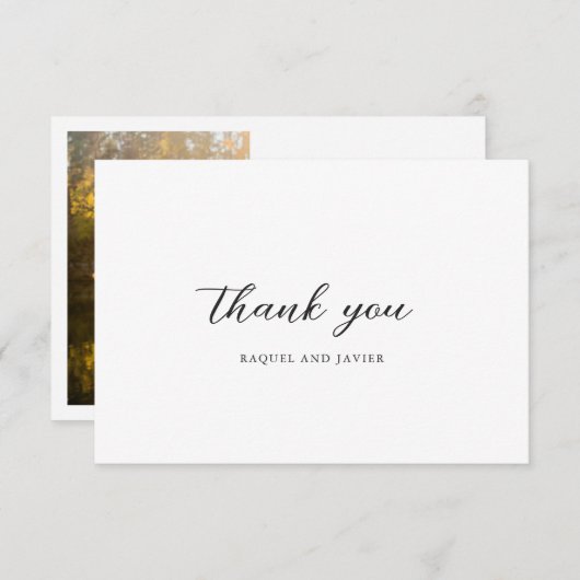 Elegant Photo Classic Wedding Dankeskarte (Vorne/Hinten)