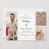 Elegant Photo Collage Modern Wedding Invitation  Einladung (Vorderseite)